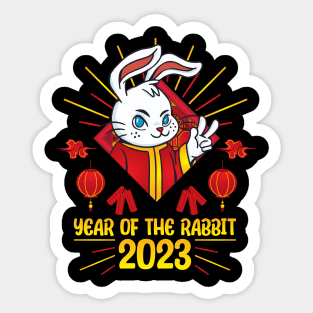 Good Luck Zodiac Happy Chinese New Year of the Rabbit Sticker